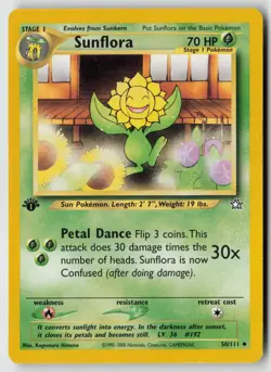 Sunflora 50/111 Uncommon Neo Genesis Pokemon 1st Edition Lightly Played - Image 1
