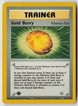 Gold Berry 93/111 Uncommon Neo Genesis Pokemon 1st Edition Lightly Played - Image 1