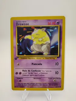 Pokemon Base Set 1st Edition Drowzee 49/102 PORTUGUESE LP - Image 1