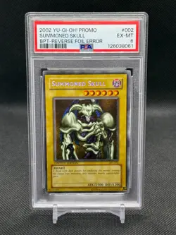 2002 Yu-Gi-Oh! Promo BPT Reverse Foil Error Summoned Skull Limited #002 PSA 6 - Image 1