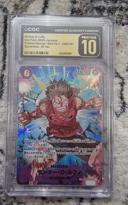 One Piece Japanese Monkey D. Luffy Premium SP EB02-061 CGC Pristine 10 - Image 1