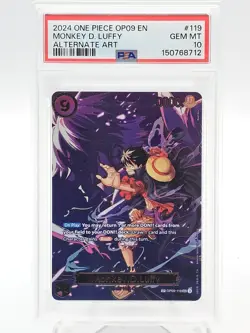 MONKEY D. LUFFY 2024 ONE PIECE OP09 #OP09-119 ALT ART SP PSA 10 Q1980 - Image 1