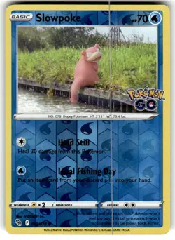 Pokemon Go TCG Card NM/M 019/078 Slowpoke Reverse Holo - Image 1