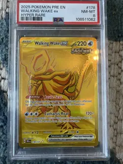 Pokemon: Prismatic Evolutions Walking Wake ex 178/131 Hyper rare Holo PSA 8 - Image 1