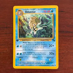 1st Edition Omastar 40/62 Uncommon Fossil Pokemon Card - Image 1