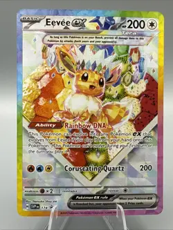 Pokemon TCG Prismatic Evolutions Eevee EX 174 Black Star Promo Card NM Condition - Image 1
