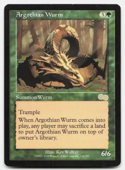 Argothian Wurm 236 Rare Urza's Saga Magic: The Gathering Near Mint - Image 1