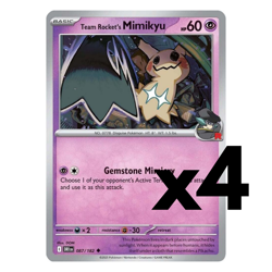 4x Team Rocket's Mimikyu - 087/182 - SV10: Destined Rivals Pokemon Playset x4 - Image 1