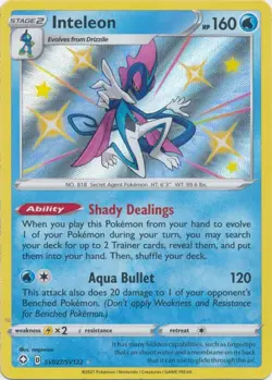 Inteleon SV027/SV122 Shiny Holo Rare Shining Fates Pokemon TCG - Image 1