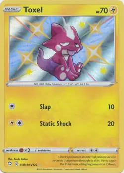 Toxel SV041/SV122 Shiny Holo Rare Shining Fates Pokemon TCG - Image 1