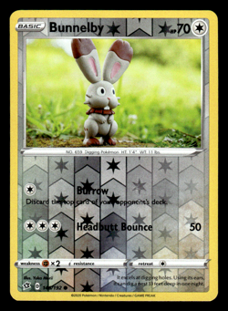 Pokemon TCG Bunnelby 146/192 Rebel Clash Reverse Holo Common - Image 1