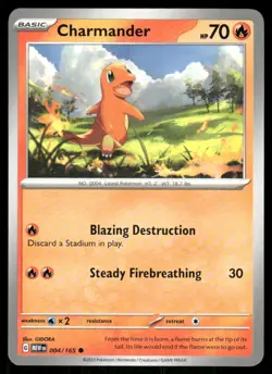 Charmander 004/165 Common 151 Pokemon Near Mint - Image 1
