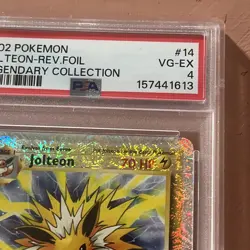 2002 POKEMON LEGENDARY COLLECTION #14 JOLTEON-REVERSE FOIL PSA 4 RARE - Image 3