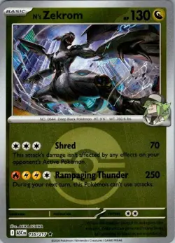 N'S ZEKROM (POKE BALL) 155/217 HOLO R ME: ASCENDED HEROES POKEMON NM/M - Image 1