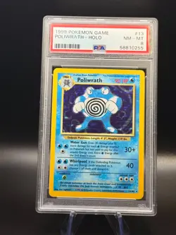 1999 POKEMON BASE SET UNLIMITED #13 POLIWRATH-HOLO PSA 8 - Image 2