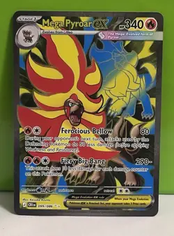 Mega Pyroar ex 099/086 Ultra Rare ME04: Chaos Rising Pokemon Near Mint - Image 1