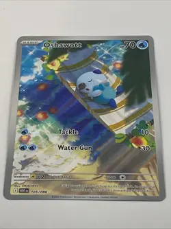 Oshawott 105/086 Pokemon TCG Scarlet & Violet White Flare Illustration Rare Holo - Image 2