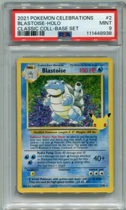2021 Pokemon Celebrations Blastoise Holo PSA 9 Classic Collection Base Set 2/102 - Image 1