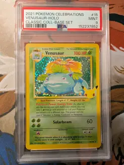 2021 Pokemon Celebrations Venusaur-Holo Classic Collection Base Set PSA 9 - Image 1