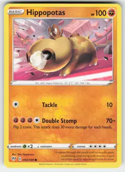 Hippopotas 093/189 Common Darkness Ablaze Pokemon Near Mint - Image 1