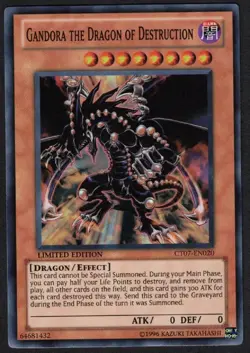 Yugioh Gandora the Dragon of Destruction CT07-EN020 Super Rare Limited - NM - Image 1
