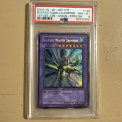 2002 Yu-Gi-Oh! Gaia the Dragon Champion LOB-125 Secret Rare 1st Edition PSA 8 AE - Image 1