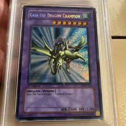 2002 Yu-Gi-Oh! Gaia the Dragon Champion LOB-125 Secret Rare 1st Edition PSA 8 AE - Image 4