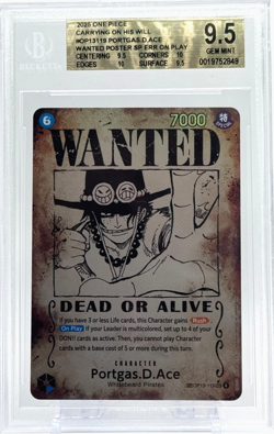 One Piece Portgas D. Ace Carrying on His Will Wanted SP OP13-119 BGS 9.5 GM TCG - Image 1