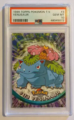 1999 Topps Pokemon T.V. #3 Venusaur Blue Logo PSA 10 (GEM MINT)! - Image 1