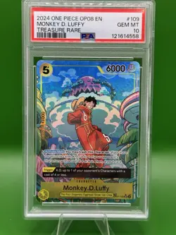 One Piece Monkey.D.Luffy OP07-109 Treasure Rare Two Legends PSA 10 Gem MT - Image 1