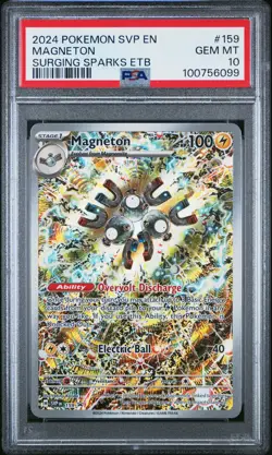 2024 POKEMON SVP EN-SV BLACK STAR PROMO #159 MAGNETON PSA 10 - Image 1