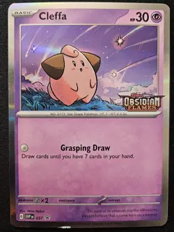 Cleffa SVP037 Black Star Promos Obsidian Flames Prerelease Holo Pokemon 2023 NM - Image 1