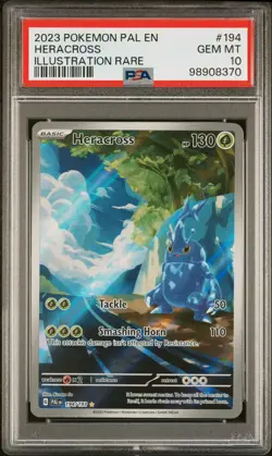 2023 POKEMON PAL EN-PALDEA EVOLVED ILLUSTRATION RARE #194 HERACROSS PSA 10 - Image 1
