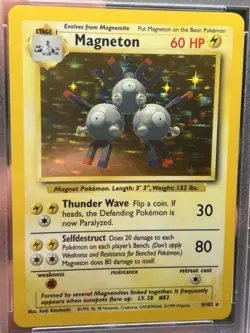 1999 POKEMON BASE SET UNLIMITED #9 MAGNETON-HOLO PSA 9 - Image 2