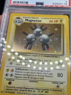 1999 POKEMON BASE SET UNLIMITED #9 MAGNETON-HOLO PSA 9 - Image 3