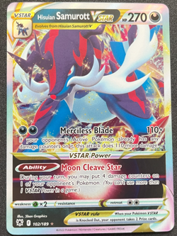 Hisuian Samurott VSTAR Pokemon Astral Radiance 102/189 Ultra Rare NM - Image 1