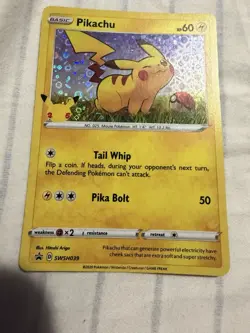 Pikachu General Mills Promo Holo Pokemon Sword & Shield Black Star #SWSH039 S12 - Image 1