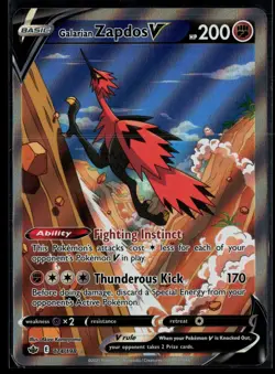 Galarian Zapdos V 174/198 Chilling Reign Ultra Rare Pokemon - Image 1