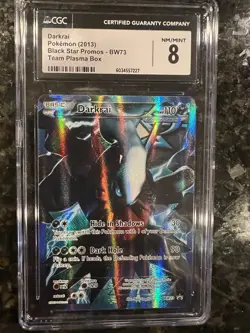 CGC 8 Pokemon Darkrai BW73 Black & White Team Plasma Black Star Promo Holo - Image 1
