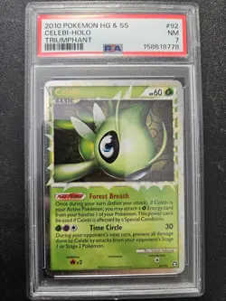 Pokemon PSA 7 Celebi Holo Prime HGSS Triumphant 92/102 NM - Image 1