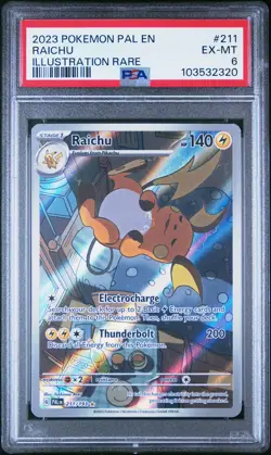 2023 POKEMON PAL EN-PALDEA EVOLVED ILLUSTRATION RARE #211 RAICHU PSA 6 - Image 1