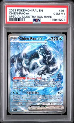 PSA 10 GEM MINT Chien-Pao EX POKEMON Paldea Evolved *COLD NVR BOTHERD ME ANYWAY* - Image 1