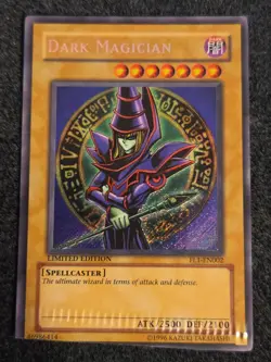 *Misprint* Dark Magician Yu-Gi-Oh Limited Edition FL1-EN002 Secret Rare Crimped - Image 1