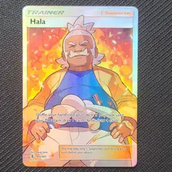 Pokemon TCG Hala 143/145 SM Guardians Rising Holo Full Art Ultra Rare 2017 - Image 1