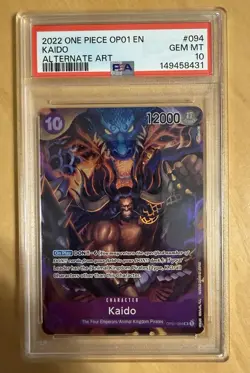 One Piece Kaido Romance Dawn Alternate Art OP01-094 English, PSA 10 Gem Mint - Image 1