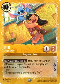 Lorcana Lilo - Escape Artist - 25/P2 - Promo - Holofoil, Near Mint Disney - Image 1