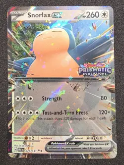 Pokemon Snorlax EX Prismatic Evolutions Stamped Card 076/131 NM - Image 1