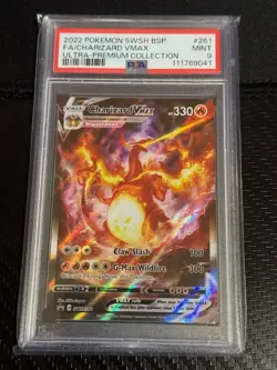 PSA 9 MINT Charizard VMAX UPC Black Star Promo Full Art Pokemon Card #SWSH261 - Image 1