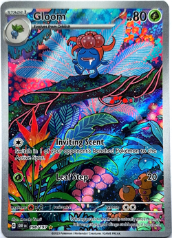 Pokemon Gloom 198/197 Illustration Rare Full Art SV03: Obsidian Flames NM - Image 1
