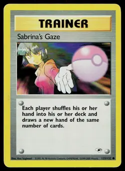 Pokemon Card Gym Heroes Sabrina's Gaze 125/132 Unlimited Common - Image 1